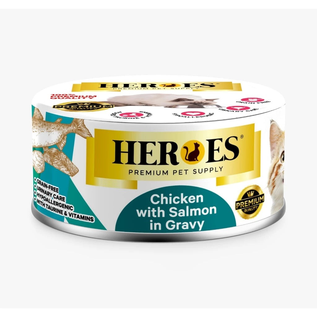 HEROES 75g CHICKEN with SALMON in GRAVY