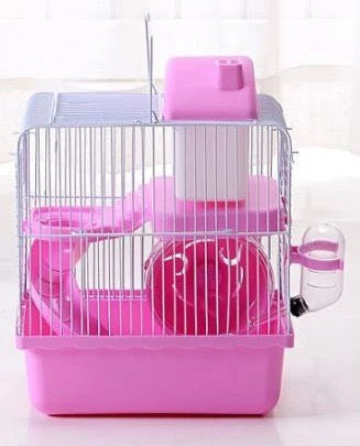 Hamster cage two Layer castle Pink