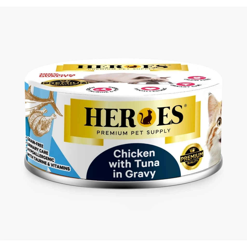 HEROES 75g CHICKEN with TUNA in GRAVY
