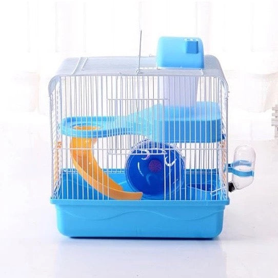 Hamster cage two Layer castle Blue