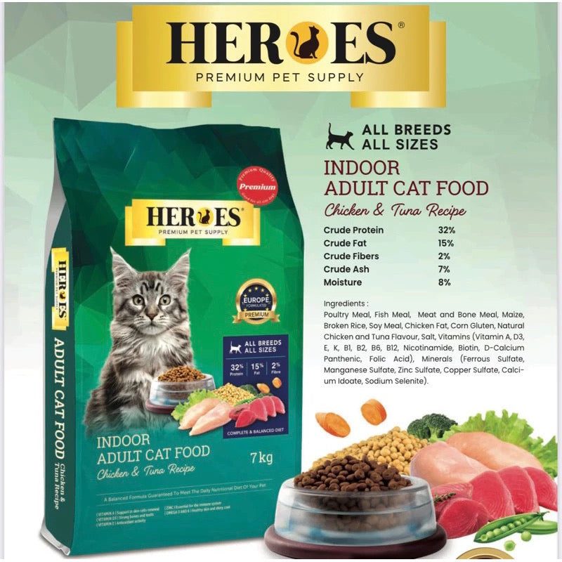 HEROES ADULT INDOOR - CHICKEN & TUNA 1.8kg